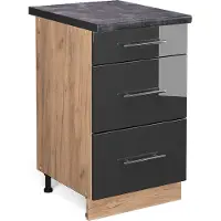 Vicco Keukenonderkast Fame-Line Antraciet Hoogglans 50 cm , WB Antraciet, Model 46208