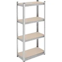 Relaxdays stellingkast verzinkt - 200 kg - 4 verstelbare planken - stellingrek garage