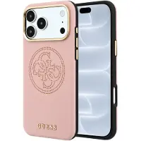 GUESS - Leather Perforated 4G MagSafe (GUHMP18L6PS4SRGP) - iPhone 18 Pro / iPhone 17 Pro - Pink
