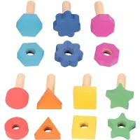 TickiT Regenboog Houten Moeren en Bouten, 1 set, Hout, Meerkleurig