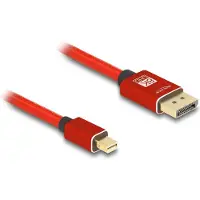 HQ Products Mini DisplayPort to DisplayPort cable 8K 60 Hz 1 m red metal without latch