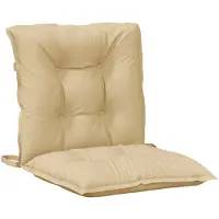 vidaXL Stoelkussens 6 st lage rug 100x50x7 cm stof gemêleerd beige