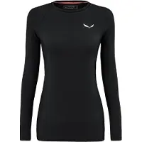 Salewa Cristallo Warm Amr L/S Tee - dames thermische blouse met lange mouwen, kleur: zwart