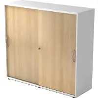 Hjh OFFICE PRO BETA 1753S - Hoogte van de map | 3 OH Wit/Eiken Schuifwandkast Metalen handgreep