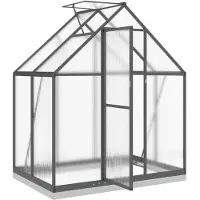 vidaXL Tuinkas met basisframe 169x114x202 cm aluminium antracietkleur