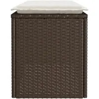 vidaXL Tuinbank met kussen, bruin, 110x40x44 cm, polyrotan