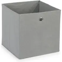 Relaxdays kastmand - set van 4 - opvouwbaar - 30x30x30 cm - voor kleding - speelgoed - grijs