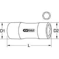 Ks Tools 1172403 117.2403 Zeskant Verwisselbare kop Geïsoleerd 5/16 5/16 1/4