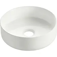 Wiesbaden Colosso Opzetwastafel Rond 36cm Keramiek - Mat Wit - 8721214114025 - Wastafels, Opzetwastafels