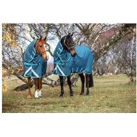 Horseware Amigo AmECO Bravo 12 Plus Turnout 250grs Outdoordeken - maat 145/198 - darkblue/skyblue