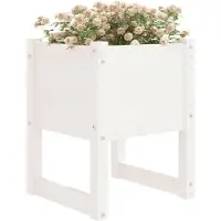 vidaXL Plantenbak 40x40x52,5 cm massief grenenhout wit