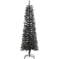 vidaXL Kunstkerstboom met standaard smal 150 cm PVC groen