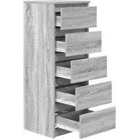 vidaXL Dressoir met lades 37,5x35x99 cm spaanplaat grijs Sonoma