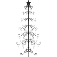 vidaXL Kerstdecoratie kerstboom 180 cm metaal zwart