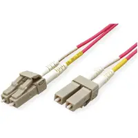 Roline glasvezelkabel, 50/125µm, OM4, LC/LC connector, LSOH (vlamvertragend), geringe verliezen, paars, 0,5 meter