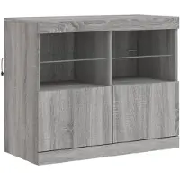 vidaXL Dressoir met LED-verlichting 163x37x67 cm grijs sonoma eiken