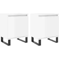 vidaXL Nachtkastjes 2 st 40x30x50 cm bewerkt hout hoogglans wit