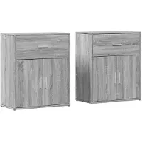 vidaXL Dressoirs, 2 stuks, grijs Sonoma-eikenhout, 60x31x70 cm, houtvezel