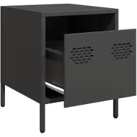 vidaXL Nachtkastjes 2 st 35x39x43,5 cm staal zwart