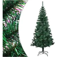 vidaXL Kunstkerstboom met iriserende uiteinden 150 cm PVC groen