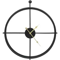 vidaXL Wandklok, zwart, 52 cm, ijzer