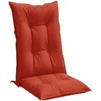 vidaXL Stoelkussens 2 st hoge rug 120x50x7 cm stof gemêleerd rood