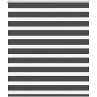 vidaXL Dubbele rolgordijn, zwart, 135x100 cm, stofbreedte 130,9 cm, polyester