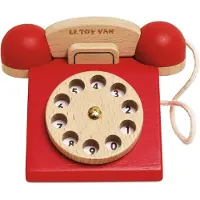 Le Toy Van Houten speelgoed - - Vintage Telefoon - Rood - Stimuleert rollenspel - Cijfers herkennen