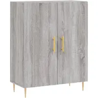 vidaXL Hoge kast 69,5x34x180 cm bewerkt hout grijs sonoma eikenkleurig