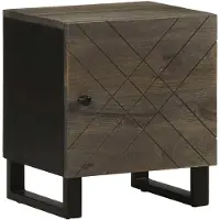 vidaXL Nachtkastje 40x33x46 cm massief mangohout zwart