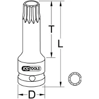 Ks Tools 9110949 911.0949 Kracht-dopsleutelinzet M9 1/2
