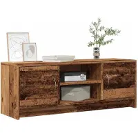 vidaXL Tv-meubel 102x30x37,5 cm bewerkt hout oud houtkleurig