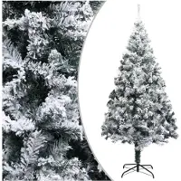 vidaXL Kunstkerstboom met sneeuw 180 cm groen