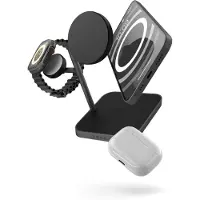 ZENS OtterBox inductielader - zwart - voor iPhone, smartwatch, AirPods, Qi2-compatibel apparaat - met MagSafe-technologie, magnetisch, snelladen