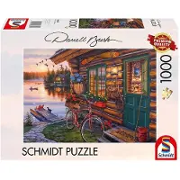 Schmidt - Legpuzzel - Hut aan het meer met fiets - Darrell Bush - 1000 stukjes - Volwassenen - vanaf 12 jaar