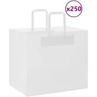 vidaXL Papieren zakken 250 st met hengsels 32x22x28 cm wit