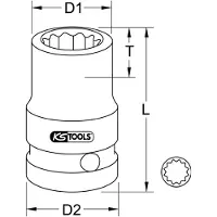 Ks Tools 515.0967 Kracht, dopsleutel