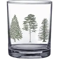 Clayre & Eef Waterglas 230 ml Glas Dennenbomen Drinkbeker Transparant Drinkbeker