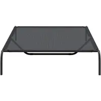 vidaXL Hondenmand verhoogd 150x90x20 cm textiel en staal zwart
