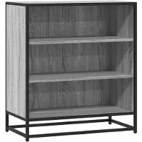 vidaXL Dressoir, grijs Sonoma, 68x35x76 cm, van houtvezel en metaal