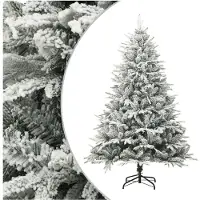 vidaXL Kunstkerstboom met sneeuwvlokken 240 cm PVC en PE groen