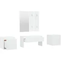 vidaXL Garderobe set bewerkt hout wit