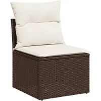 vidaXL 8-delige Loungeset met kussens poly rattan bruin