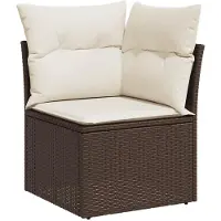 vidaXL 9-delige Loungeset met kussens poly rattan bruin