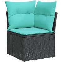 vidaXL 8-delige loungeset voor de tuin met kussens, zwart kunststof vlechtwerk