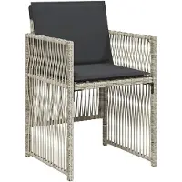vidaXL Tuinstoelen met kussens, 4 stuks, lichtgrijs, polyrotan