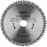 Wolfcraft - Cirkelzaagblad 210x30mm - 30 Tanden - voor cirkelzaag - HM, serie bruin - 6737000