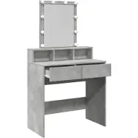 vidaXL Schminktafel met LED-verlichting, betonkleur, 80x41x144,5 cm