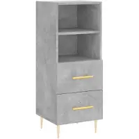 vidaXL Hoge kast 34,5x34x180 cm bewerkt hout betongrijs