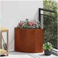 vidaXL Hoek Plantenbak Roestkleurig 45 x 45 x 50 cm weervast staal
